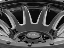 90 Series Wheel One-Piece Gloss Black w/machined spokes 18x9 6x5.5 -12mm Rough Country