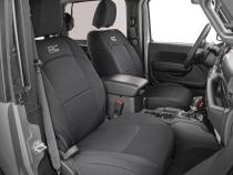 Jeep Neoprene Seat Cover Set Black 18-20 Wrangler JL Unlimited w/Rear Center Armrest Rough Country