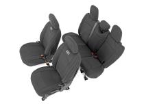 Jeep Neoprene Seat Cover Set Black 18-20 Wrangler JL Unlimited w/Rear Center Armrest Rough Country