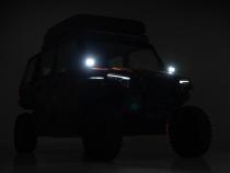 LED Light Kit Front Mount 3 Inch Chrome Pair Wide Angle Polaris XPEDITION ADV 5 Rough Country
