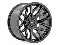 95 Series Wheel One-Piece Gloss Black Machined 20x10 8x6.5 -19mm Rough Country