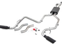 Dual Cat-Back Exhaust System w/Black Tips 09-20 Toyota Tundra V8-4.6L, 5.7L Rough Country