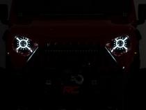 Jeep 9-Inch LED Projection Headlights 18-20 Wrangler JL/JLU, 20-Present Gladiator JT Rough Country